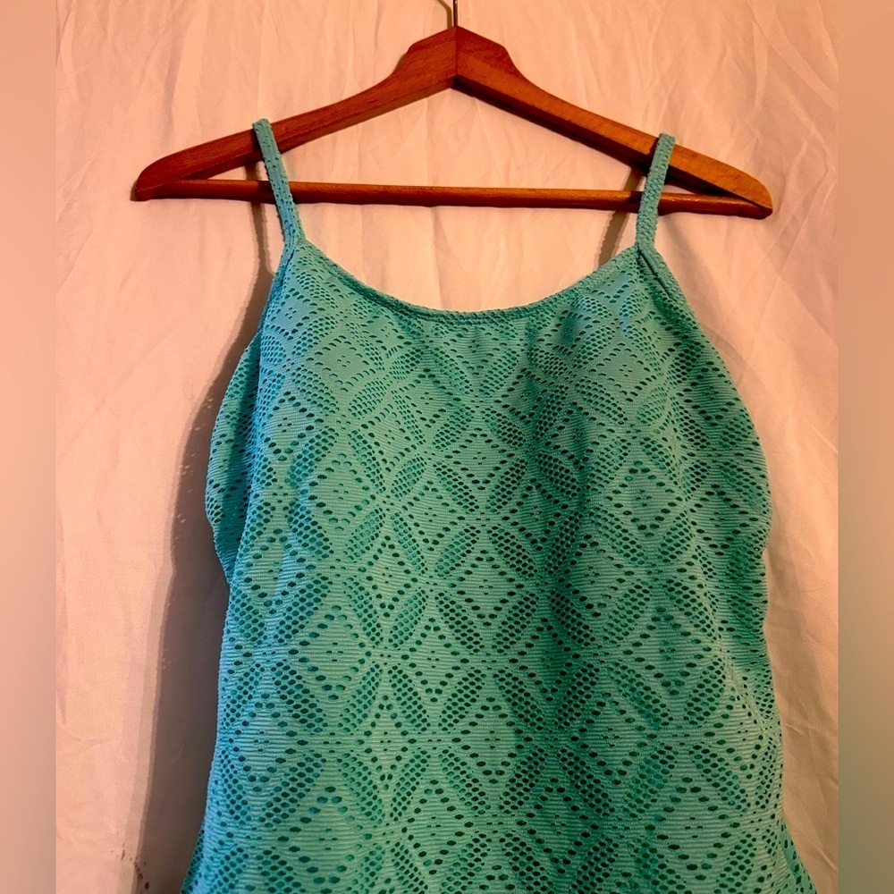 Catalina Women’s One Piece Swimsuit Teal Laser Cut size XL ( 16-18) - Picture 3 of 12